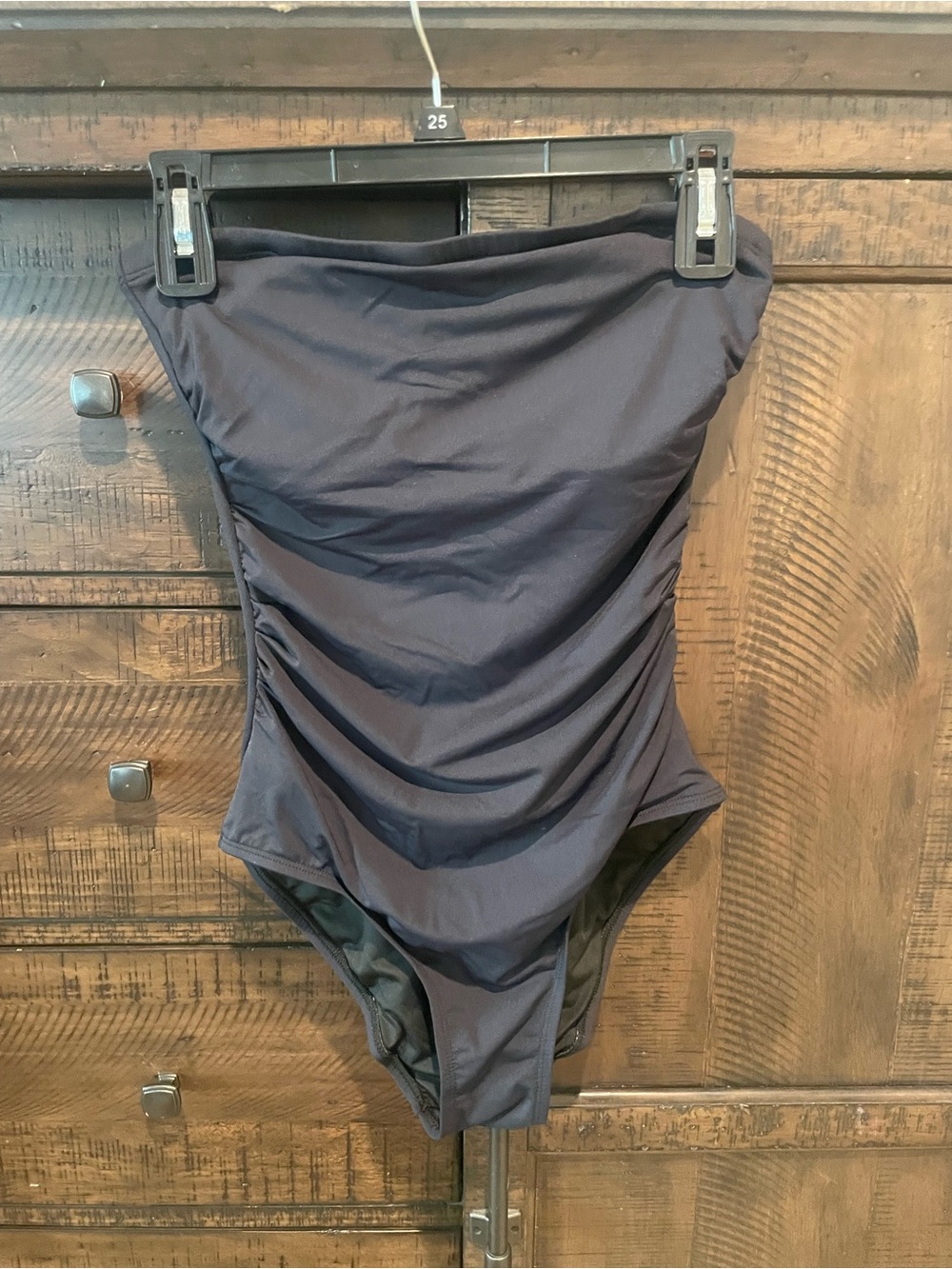 Cupshe Black Strapless Ruched One-Piece Swimsuit